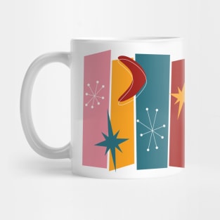 Atomic Age Rectangles Starburst Boomerang Mid Century Mug